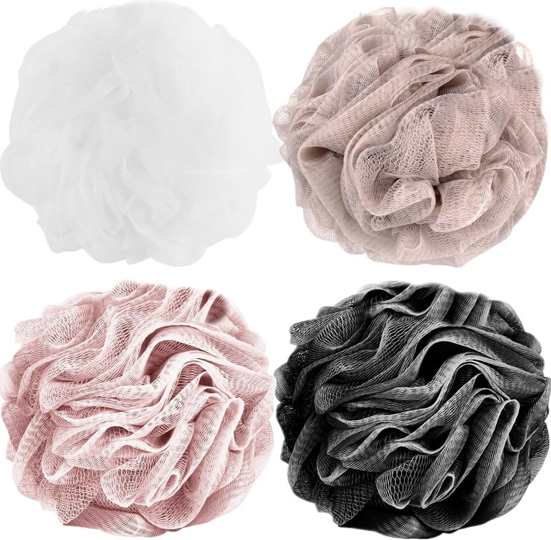 F-U Store Loofah Sponge Shower Loofahs 70g Bath Sponges Mesh Balls 4 Colors Body Scrubber Exfoliator Wash Back Scrubber Bathroom Men Women Scrubbers Cleaning Bathing Accessories - Image 1